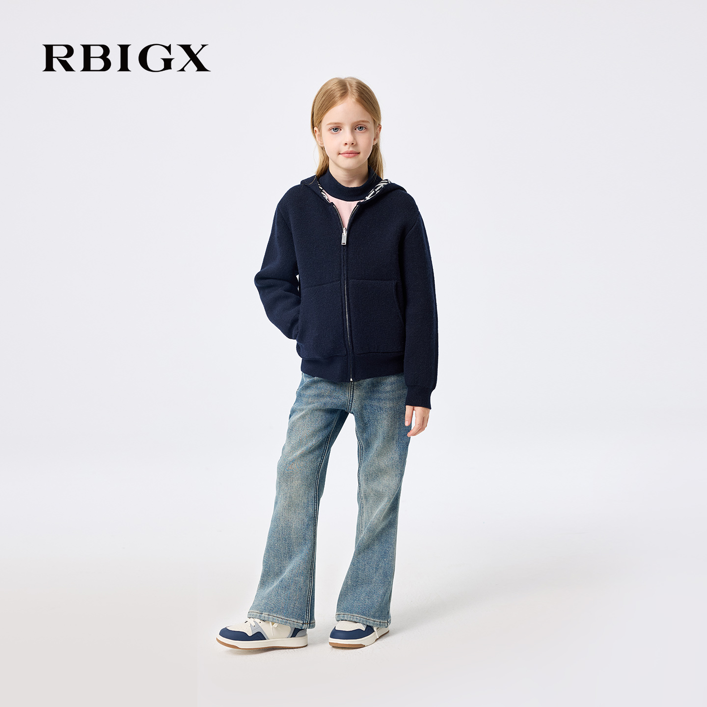 【商场同款】RBIGX瑞比克童装2025冬季新款蝴蝶结烫钻甜美牛仔裤