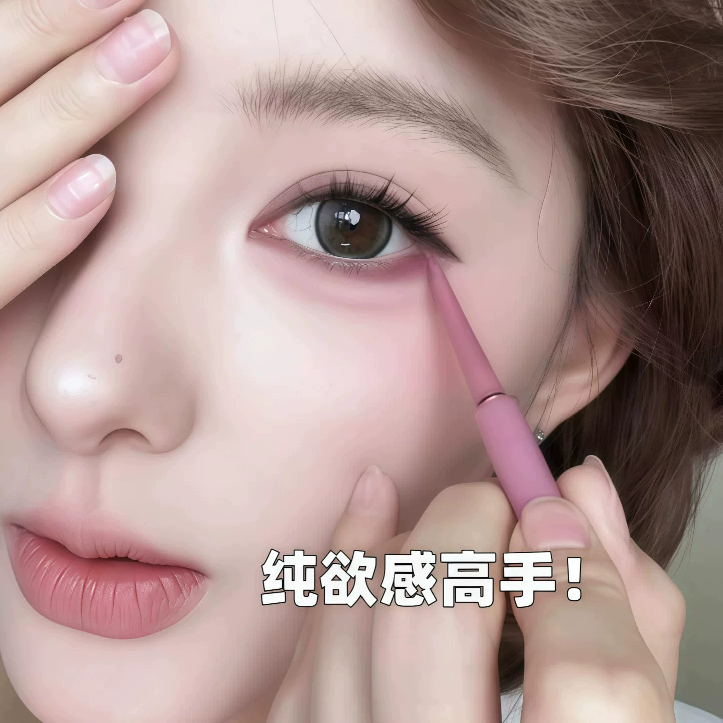 赵露思同款玫瑰烟粉棕色眼线胶笔