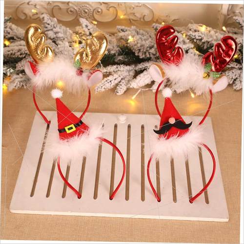 Christmas fluff antlers, bells, headbands, headbands发箍
