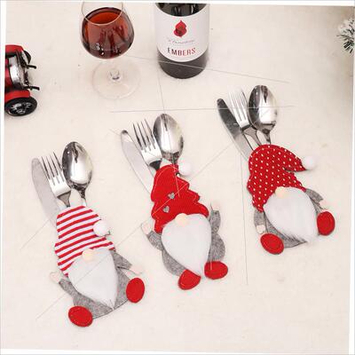 Christmas cartoon faceless doll knife and fork bag刀叉袋