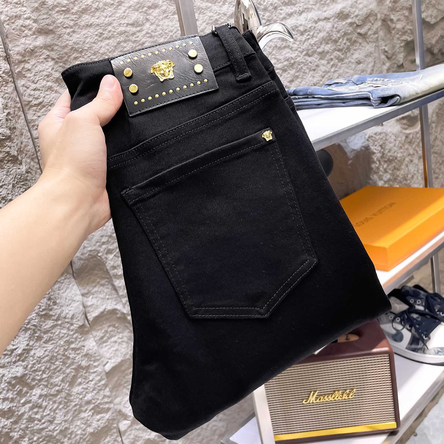 轻奢高级感】纯黑色牛仔裤男秋款