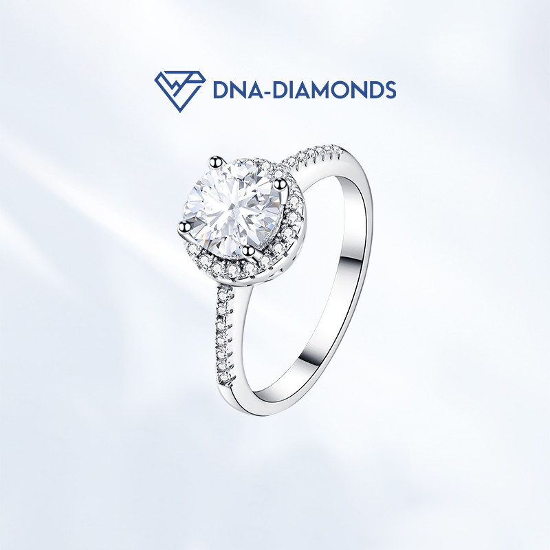 dna-diamonds 代尔梦斯 头发毛发纪念星石培育钻石宝石 round戒指