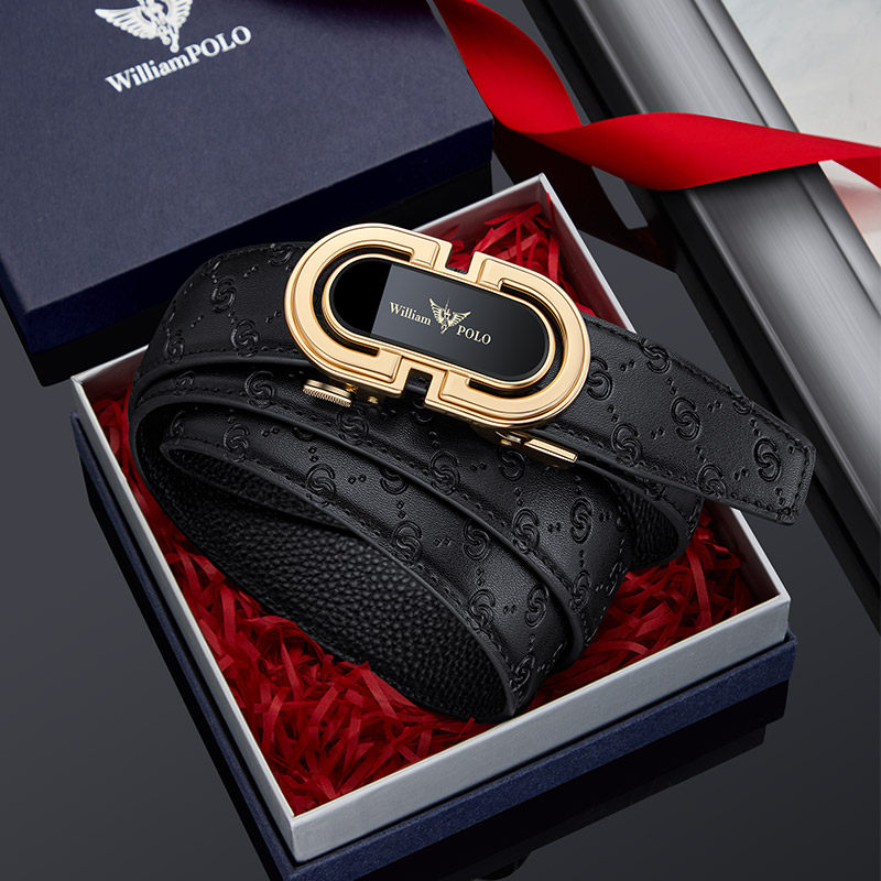 保罗男士皮带真皮2026新款高档轻奢自动扣腰带时尚裤带生日礼物