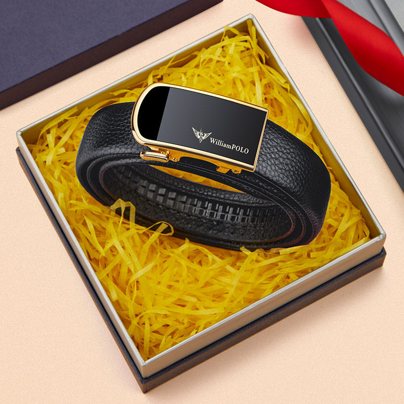 保罗皮带女士真皮2026新款自动扣内穿腰带女装饰商务正装牛皮裤带