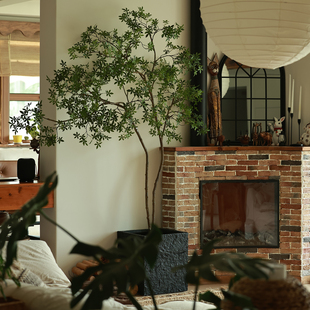 森空间仿真绿植高端轻奢别墅室内客厅落地装饰黄荆树假树植物摆件