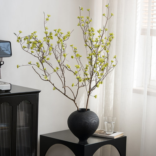 仿真花桌面装饰摆件真树杆制作