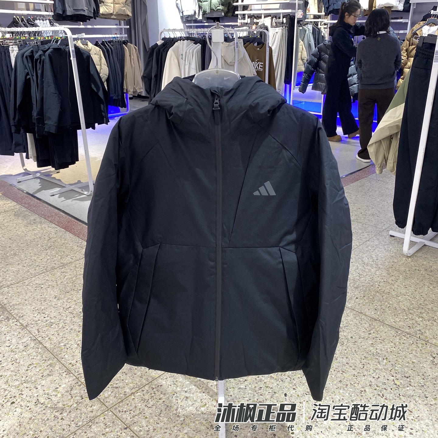 阿迪达斯男子连帽保暖羽绒服外套
