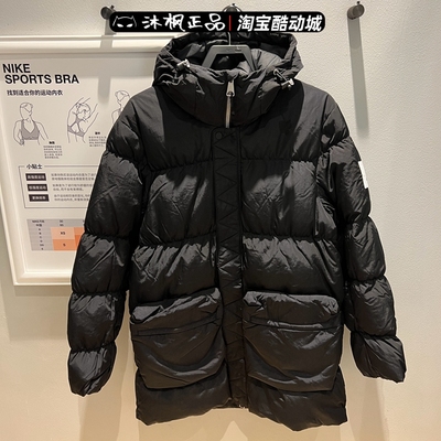 正品中长款羽绒服耐克保暖连帽男