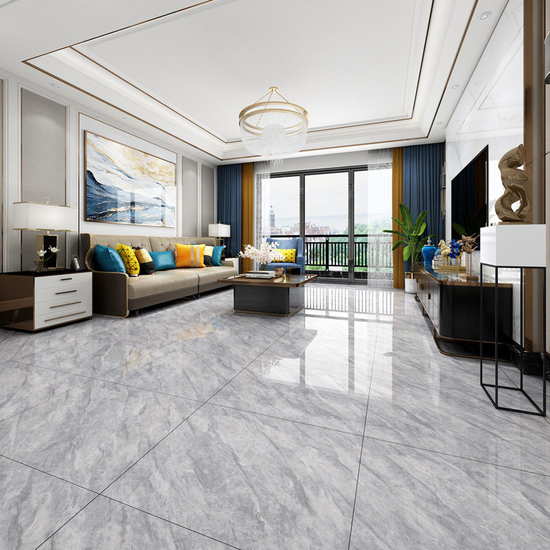 广东佛山通体大理石瓷砖800x800灰色客厅地砖耐磨防滑卧室地板砖