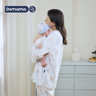 Domiamia纯棉月子服孕妇哺乳睡衣春夏季产妇产后产妇家居服套装