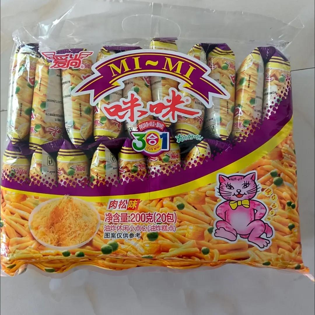 【咪咪】虾条三合一肉松味爱尚蟹味粒网红解馋小零食宿舍怀旧小吃