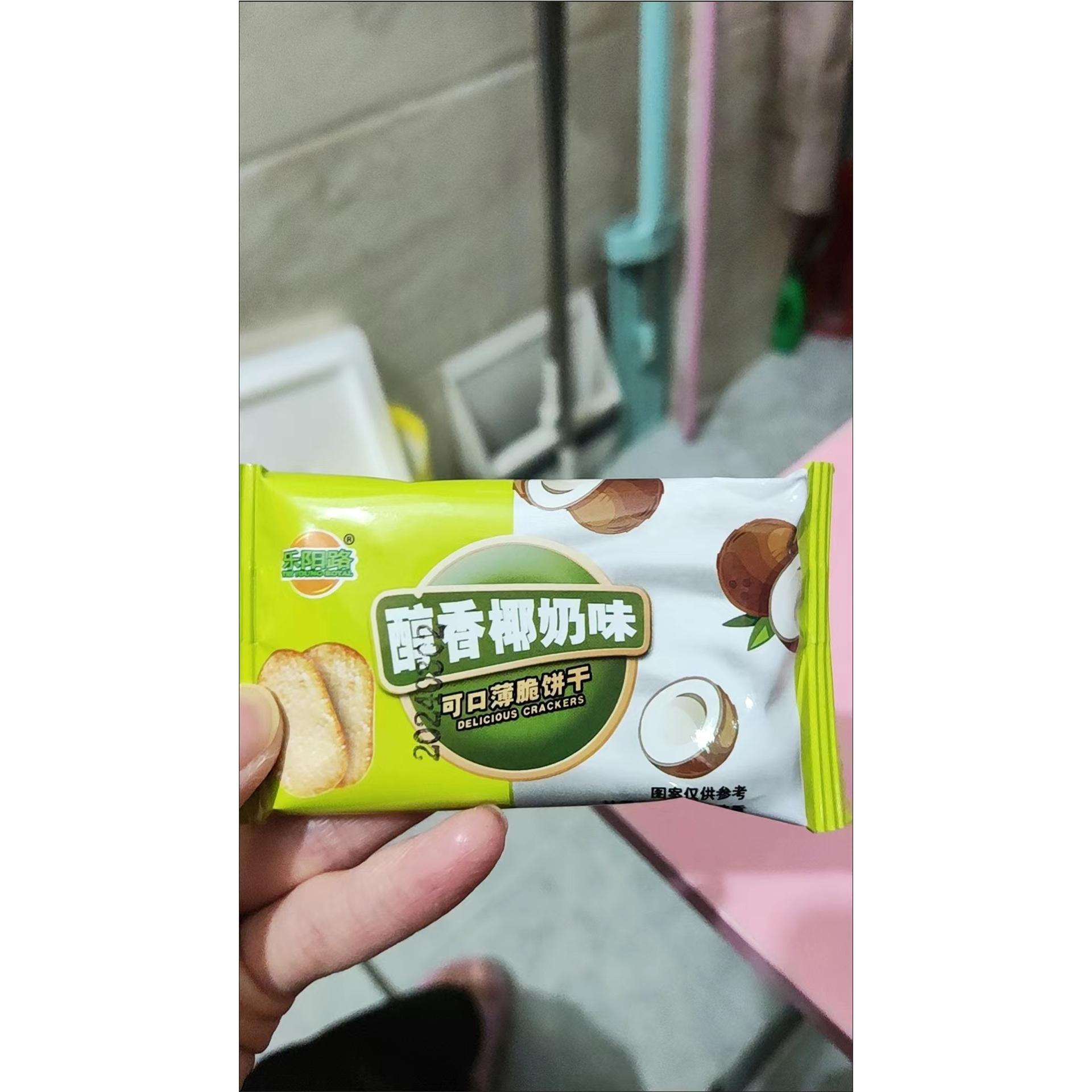 乐阳路 椰奶巧克力薄脆饼干超薄酥脆经典怀旧儿童解馋小零食早餐