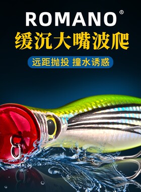 ROMANO罗曼诺海船拖钓波爬路亚饵趴鲈鱼GT金枪马鲛远投撞沉水仿真