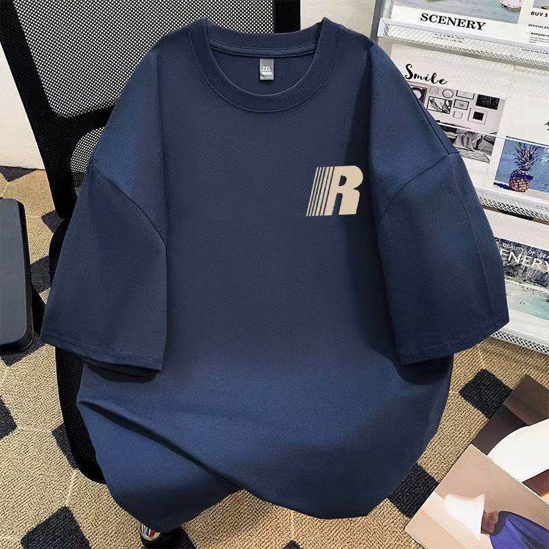 男士新款圆领纯棉短袖印花T恤潮流夏季大码潮牌体恤半袖宽松上衣