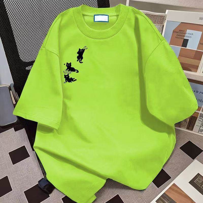 纯棉短袖t恤女2025夏季新款爆款小众宽松半袖上衣情侣款男女