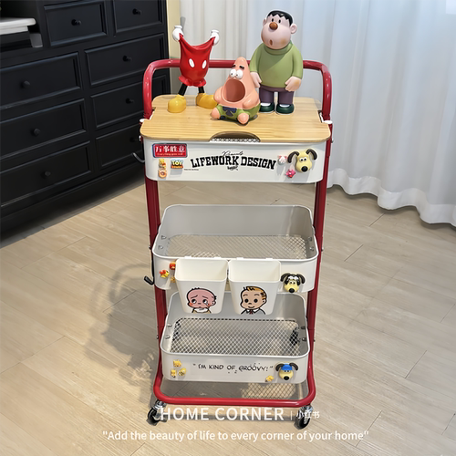 多功能小推车置物架多层可移动零食架子卫生间厨房不锈钢收纳架