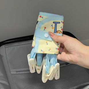 折叠衣架便携式晾衣架可折叠旅游酒店带夹子晾衣神器出差用多功能