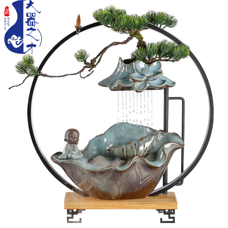 大师艺术高端新中式创意流水摆件喷泉风水招财开业送礼乔迁