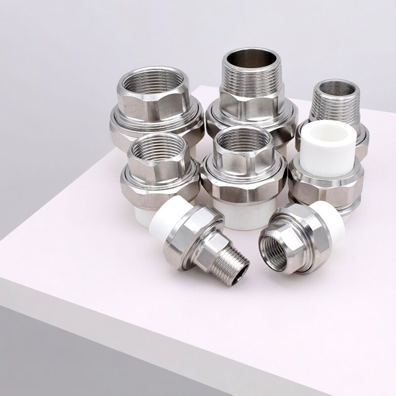 ppr不锈钢内外丝牙活接水管水泵水表过滤器活接头暖气油任1寸博骆