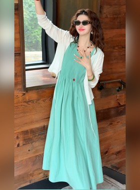 【Linda姐高端线】夏季新款时尚气质宽松无袖连衣裙AA6LJS0185