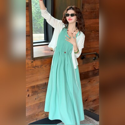 【Linda姐高端线】夏季新款时尚气质宽松无袖连衣裙AA6LJS0185