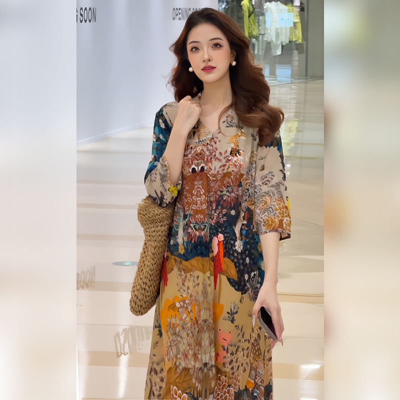 法式复古气质连衣裙女