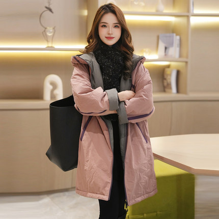 【Linda姐高端线】冬季时尚气质休闲双面穿加厚保暖长袖棉服外套
