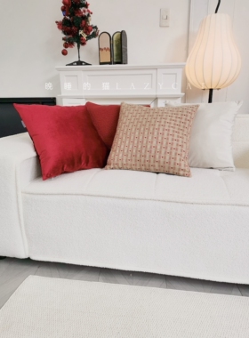 晚睡的猫复古小爱心绣花抱枕靠枕焦糖法式美式中古风