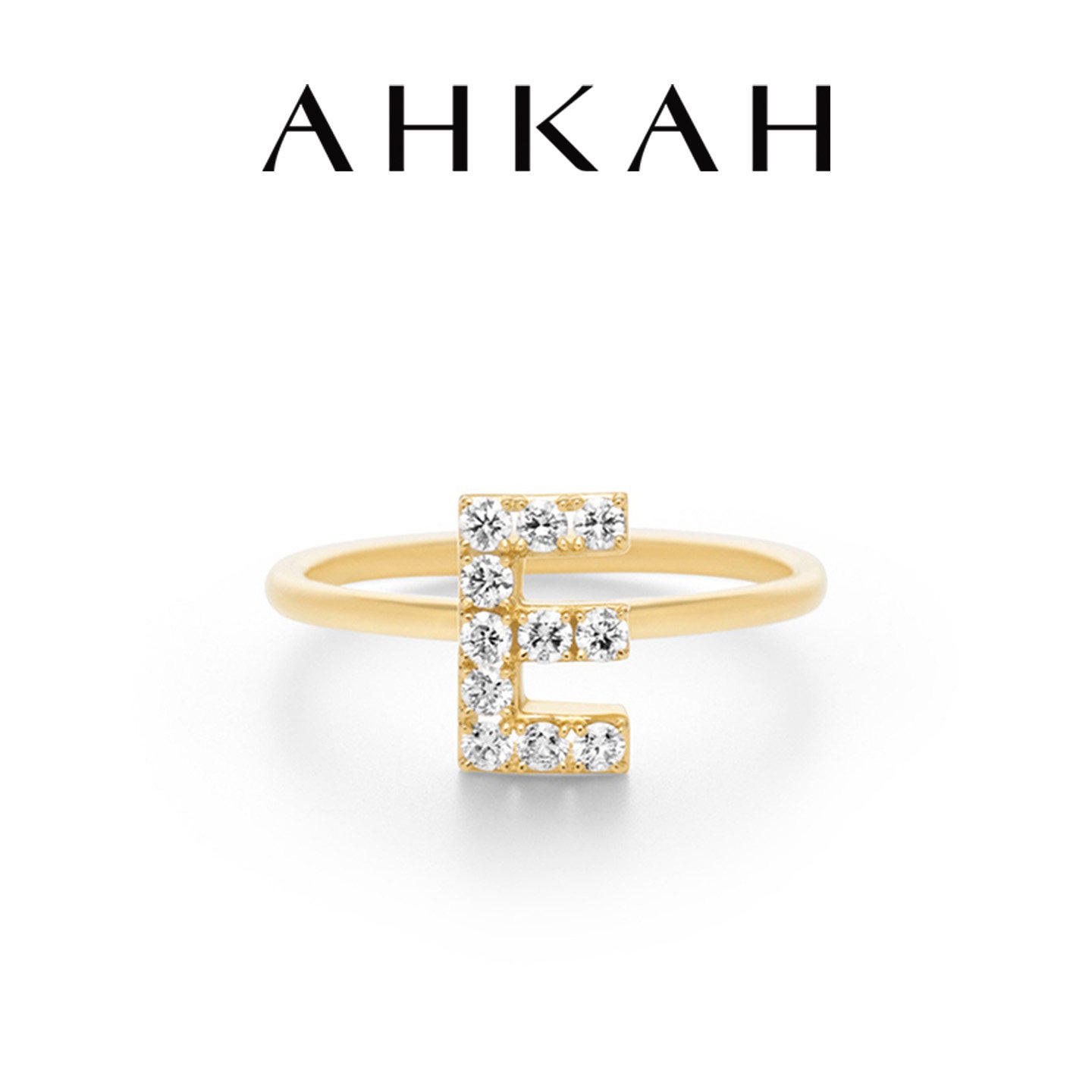 AHKAH官方旗舰店 première étoile initial 字母戒指