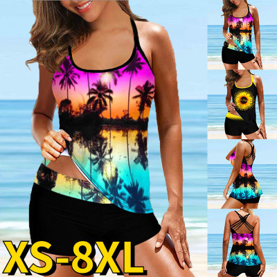 Large size split boxer print swimsuit 大码分体平角裤印花泳装