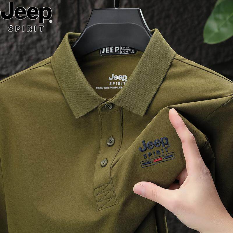 JEEP吉普官方正品短袖T恤男POLO衫宽松商务休闲翻领半袖大码上衣图片