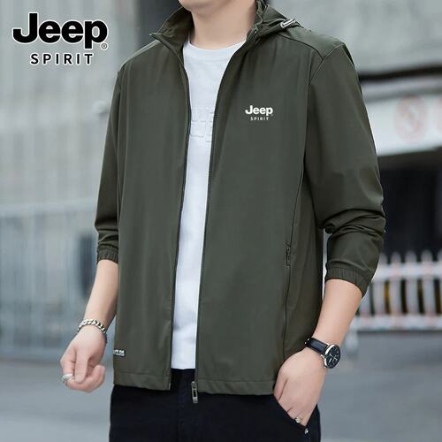 JEEP2026新款夏季轻薄原纱防晒衣户外男士钓鱼服防晒外套宽松