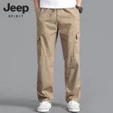 Jeep, осенние дорожные спортивные хлопковые штаны, свободный прямой крой