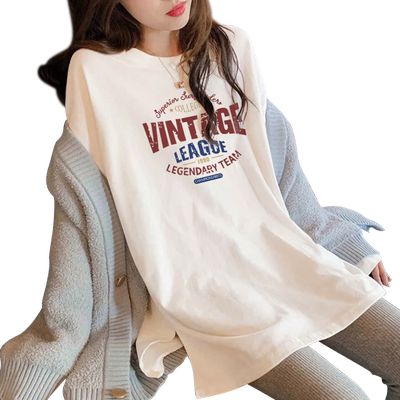 2025春秋新款纯棉长袖开叉加厚