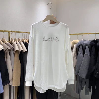 德绒打底衫女2025秋冬新款不规则下摆保暖长袖t恤内搭加绒上衣潮