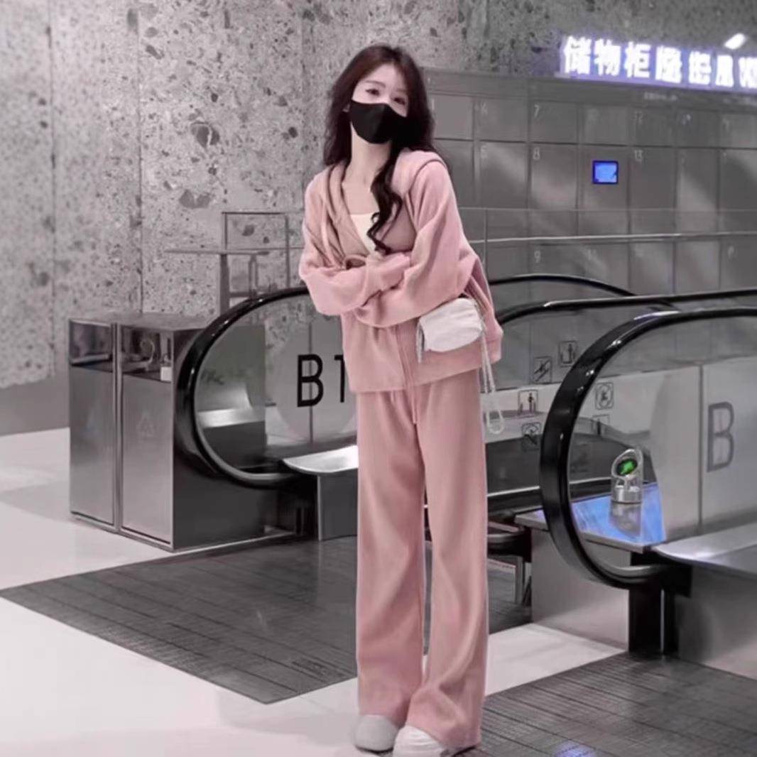 早秋冬季小个子入秋韩系穿搭一整套休闲2024新款卫衣运动套装女士