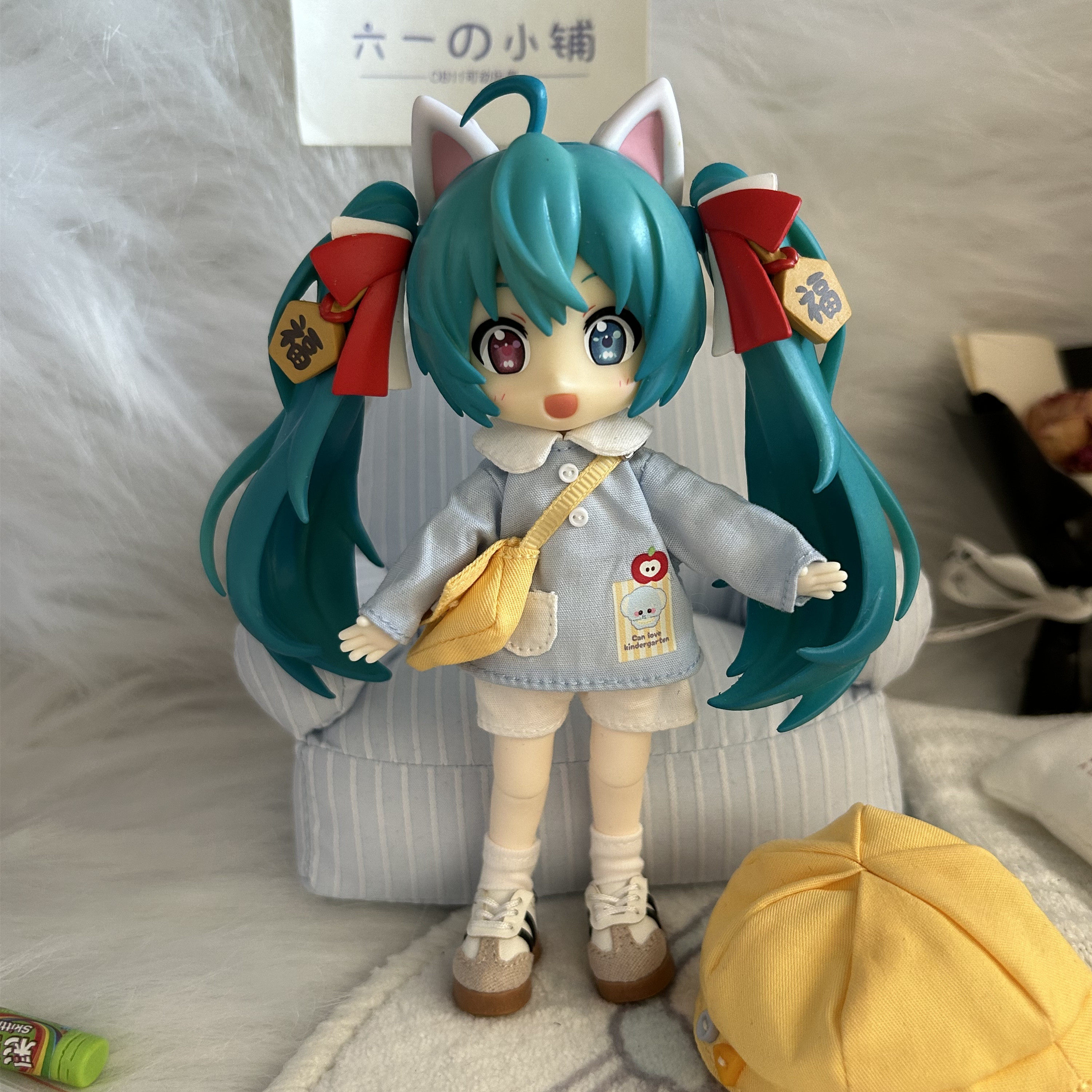 招财初音OB11粘土人手办礼物