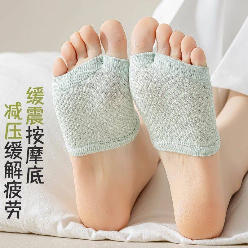 半掌袜子女士二趾隐形船袜防滑夏季薄款纯棉分趾脚掌半截拖鞋袜套