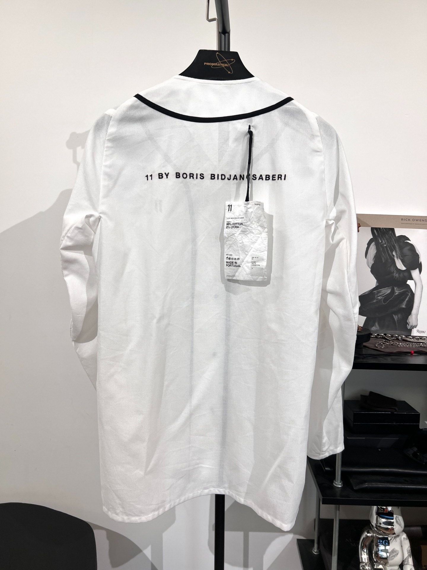 11by BBS White Baseball Jacket 11 Embroidery — front