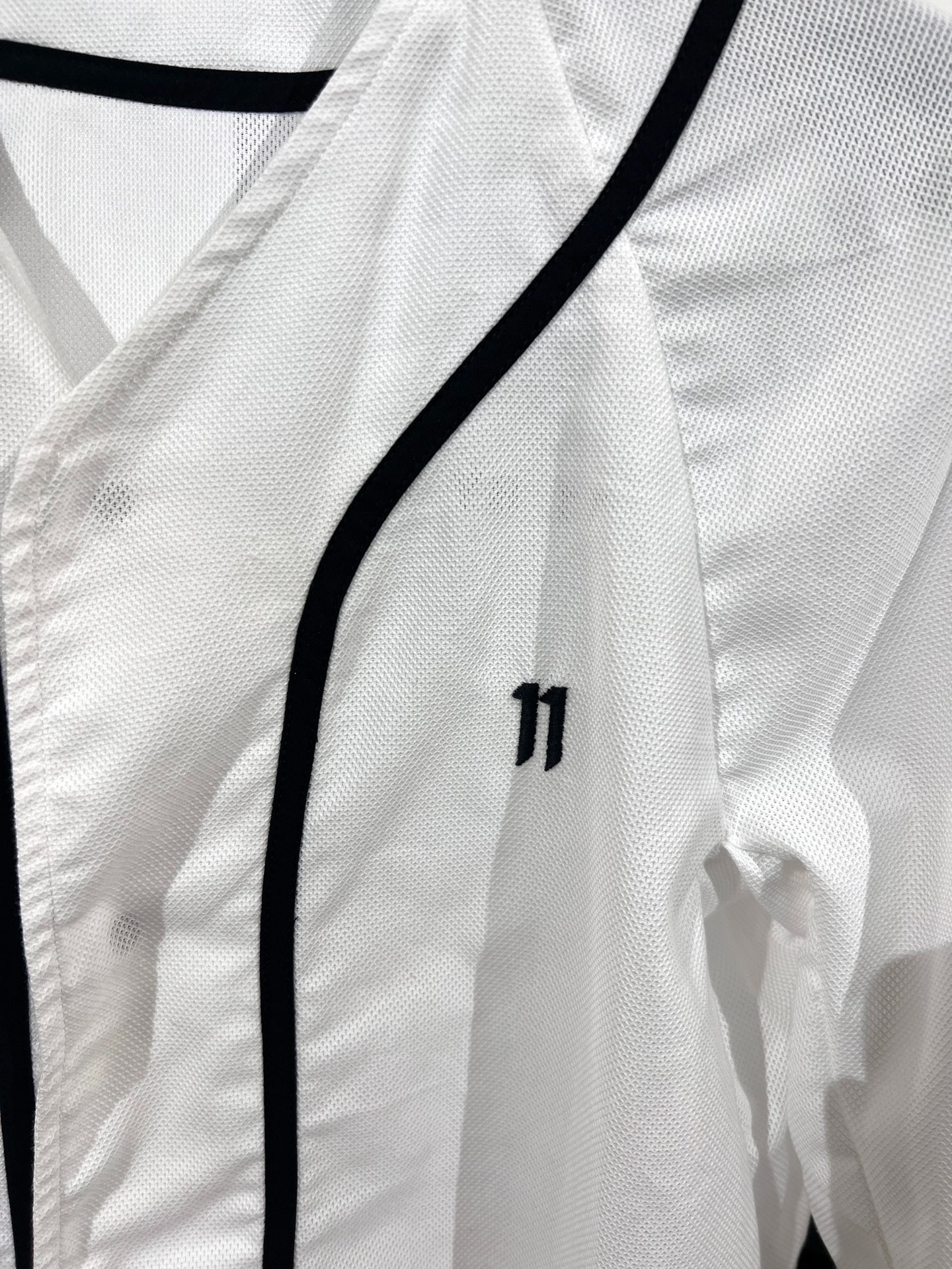 11by BBS White Baseball Jacket 11 Embroidery — back
