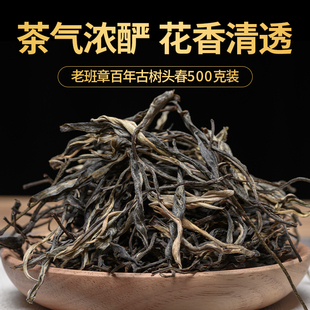 普洱茶生茶散茶头春老班章百年古树纯料500克礼盒装特级生普洱茶