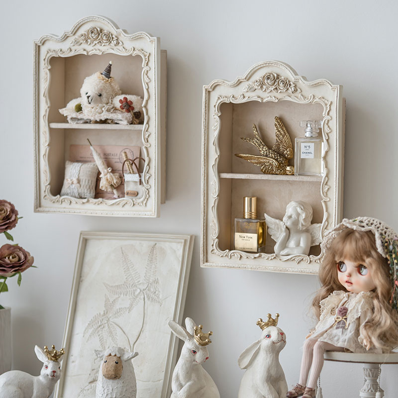 法式雕花壁柜复古树脂挂墙置物架