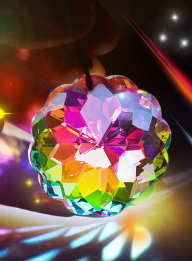 丁达尔效应水晶玻璃摆件太阳捕手棱光镜光之立方晶体折射桌面摆件