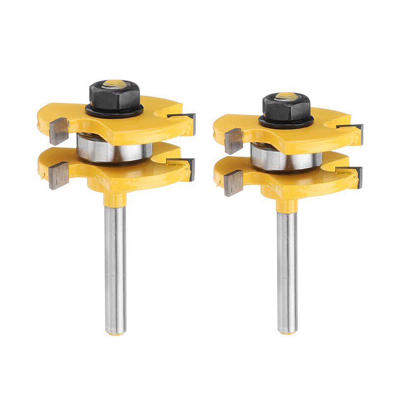 2pcs 6/8mm shank 3 tooth t mortise tenon cutter woodworking