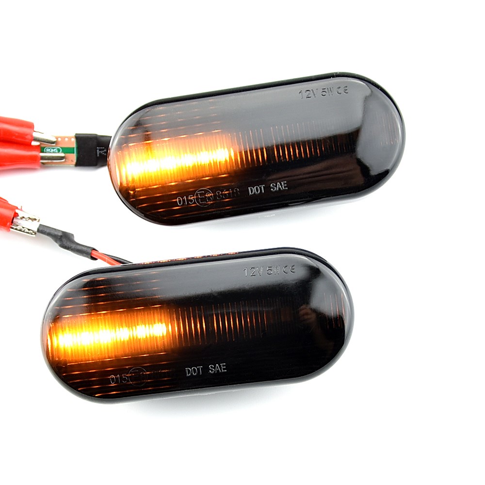 2PCS Smoke Lens Dynamic Flowing LED Turn Signal Side Marker