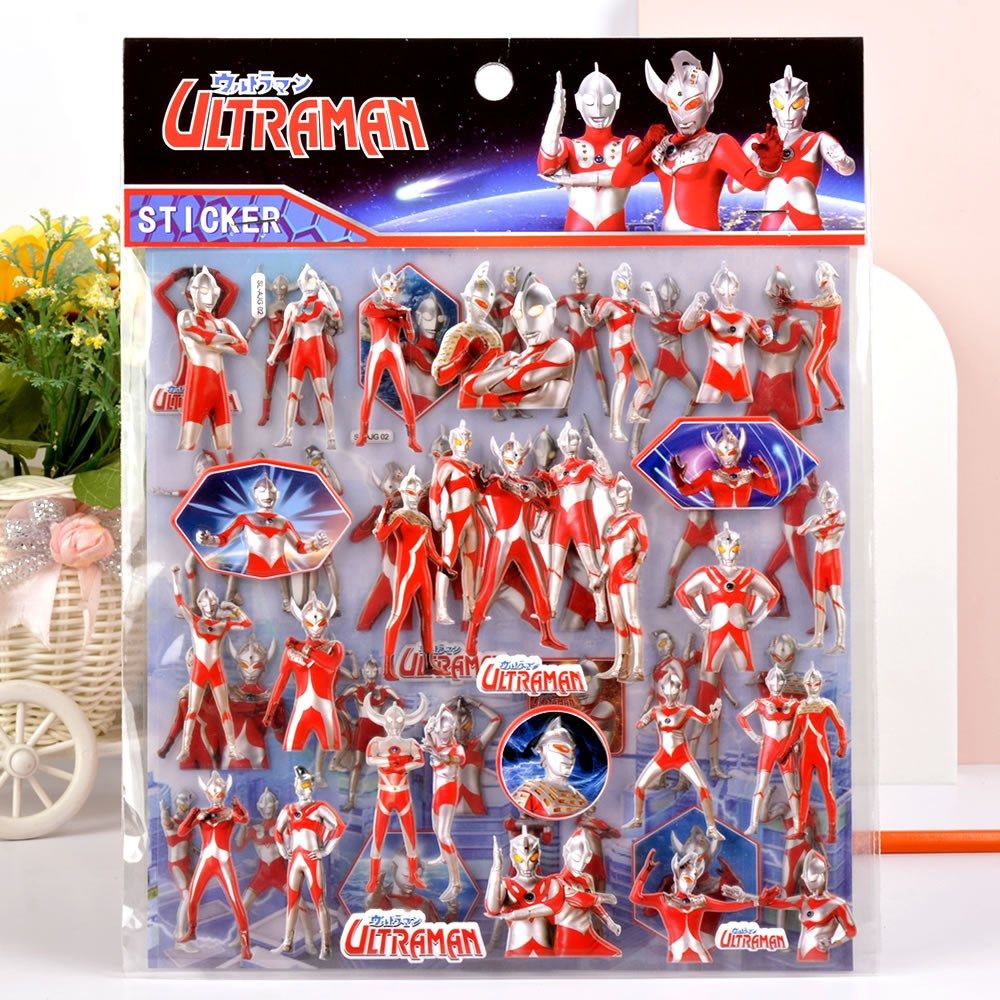 childrens cartoon ultraman stickers salted egg superman 3 d