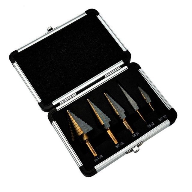 5pcs hss cobalt multiple hole 50 sizes step drill bit set w