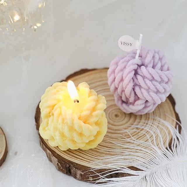 woolen texture cylinder diy soy candle home decoration handm