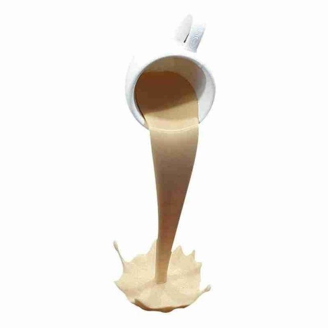 floating spilling coffee cup sculpture pouring splash coffee