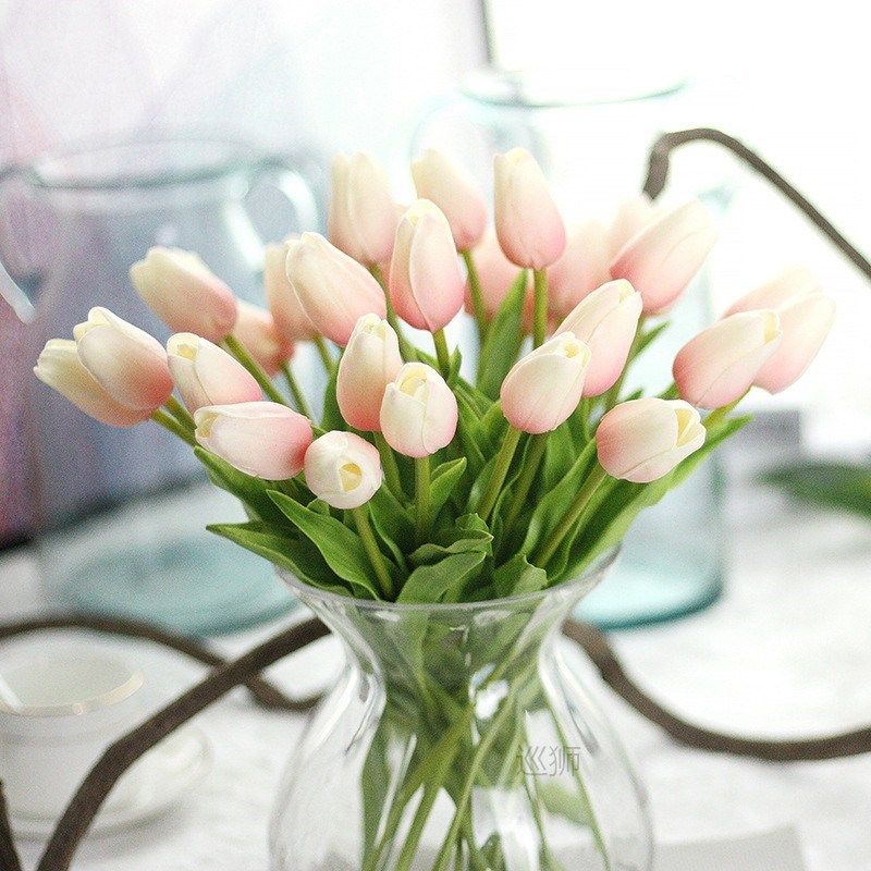 31pcs/lot tulips artificial flowers pu calla fake flowers re